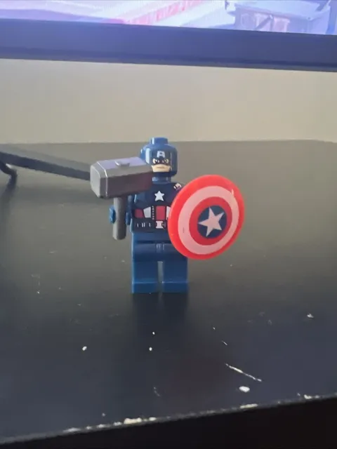 Lego Marvel Avengers Captain America Dark Blue Suit Dark Red Hands Mask SH014