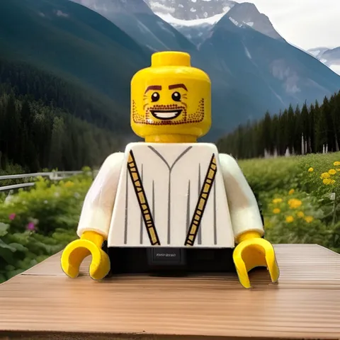 Master Wu (Raised Eyebrows) minifigure (njo0354) from The LEGO Ninjago Movie