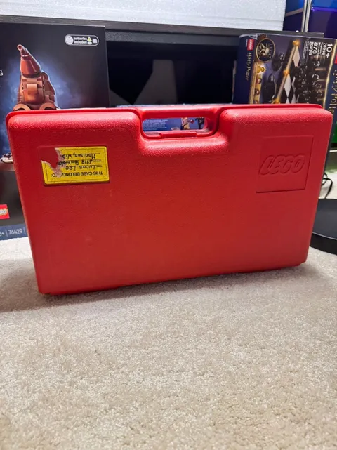 Lego Vintage 80’s Red Storage Carrying Case Container 17 in. x 10 in. x 5 in.