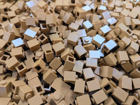 LEGO Medium Nougat 1x1 Brick (3005) - 100 New Pieces - Building Bricks