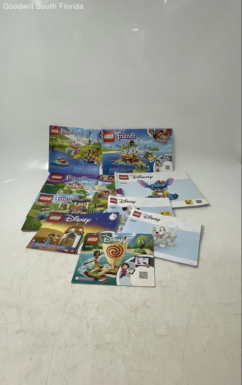 Lot Of 9 Pcs Lego Friends & Disney Mixed Building Toy Instruction Manual Books