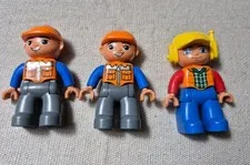 3 Lego Duplo Man Lumberjack/Construction Workers Figures.