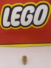 LEGO Minifigure, Shield Oval with Green and Red Dragon on Yellow Background