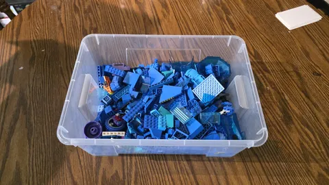 Legos Blue Misc Bulk Tub