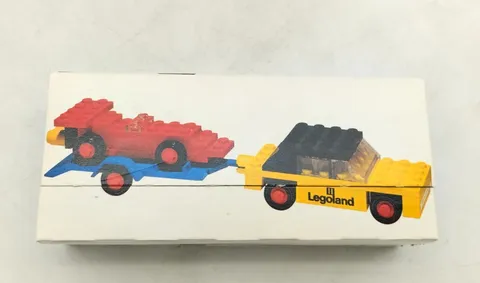 LEGO 650 Car with Trailer Racing Car Original Packaging Complete Box Legoland Town Vintage 70s