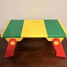Vintage 1994 LEGO Play Storage Table Folding Legs 2 Storage Compartments