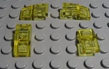 Lego Brick Rounded 1x2x2/3 Transparent Yellow 4 Pieces