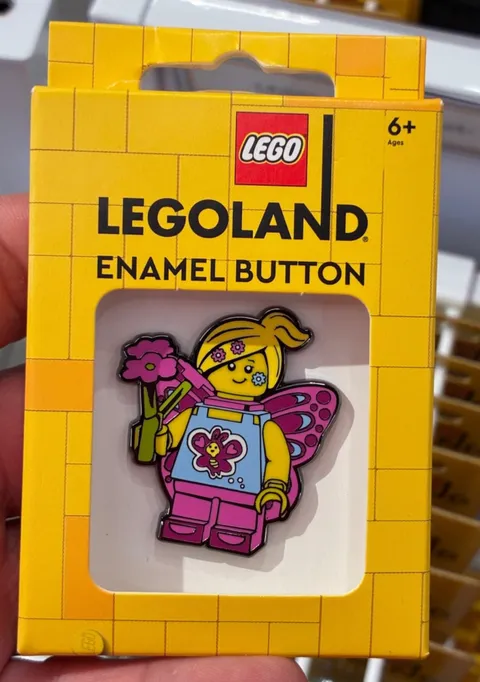 2026 Legoland California Enamel Button LEGO Butterfly Fairy Flower Girl New