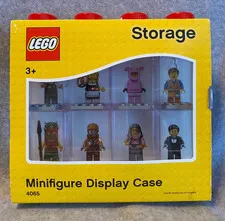 NEW LEGO Minifigure Display Case #4065 Red Storage Stackable Holds 8 Minifigs
