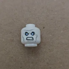 LEGO - Minifig, Head Male Angry Eyebrows Blue Eyes & Wrinkles - (Mr. Freeze) 