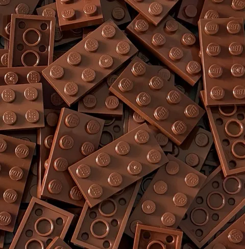 100% Authentic LEGO Basic Plate 2x4 Reddish Brown No  3020 Blocks Qty 30 Pieces