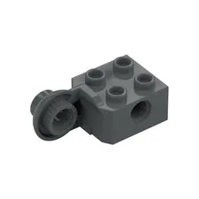 LEGO 10x Dark Bluish Gray Technic, Brick Modified 2 x 2 with Pin Hole inv.596