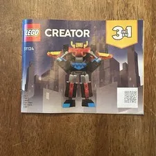 Lego 2022 Creator MANUAL ONLY 3-in-1 Super Robot 31124 INSTRUCTION MANUAL ONLY