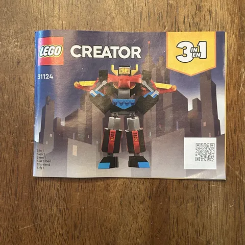 Lego 2022 Creator MANUAL ONLY 3-in-1 Super Robot 31124 INSTRUCTION MANUAL ONLY