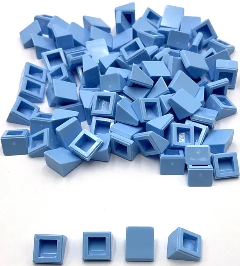 Lego 100 New Bright Light Blue Slopes Sloped 30 1 x 1 x 2/3 Parts