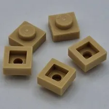 Lego - 5 Basic Tan 1 x 1 Stud Plates 3024