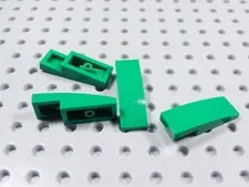 LEGO Lot of 4 Green 3x1x2/3 Curved Slopes Bricks w/ Cutout Part 7302 BM