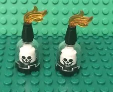 Lego 2 Halloween Skull Display Case With Fire,Glow In Dark Skeleton Heads Part