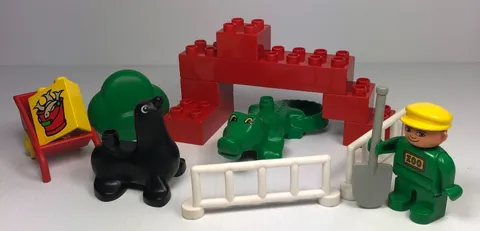 Lego Duplo 2662 CROCODILE & SEA LION Zoo Feeding Time Set - Complete 1990 READ