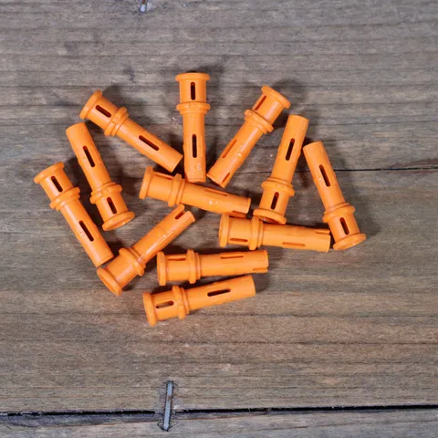 LEGO Orange Technic Pin 3L with Friction Ridges and Stop Bush Part 65304 Qty 12