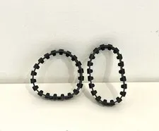 2x Lego Rubber Chain B-Ware Worn 20 Teeth Black Caterpillar Excavator 43903 x939