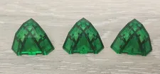 Lego 2463 Trans Green Wedge 3 x 3 x 2 Facet Top Slope Corner Piece Part Lot Of 3