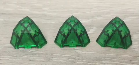 Lego 2463 Trans Green Wedge 3 x 3 x 2 Facet Top Slope Corner Piece Part Lot Of 3