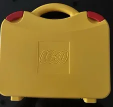 LEGO Yellow Carrying Case Hard Plastic Latching Storage Box with  Dividers