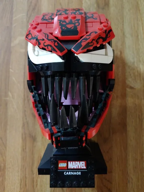 Lego CARNAGE HEAD ONLY No Box From Set 76199 USED DISPLAY ONLY In GOOD CONDITION