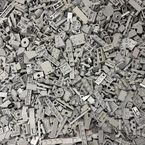 LEGO 3000 PIECES (3LBs) Light Bluish Gray SMALL MIX - Random Finishing Pieces