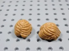 LEGO Lot of 2 Medium Nougat Wavy Hair w/ Center Part Minifig BS
