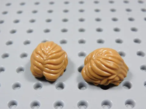 LEGO Lot of 2 Medium Nougat Wavy Hair w/ Center Part Minifig BS