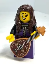 Lego Castle Minifigure - Troubadour w/ Fancy Lute -Medieval Characters