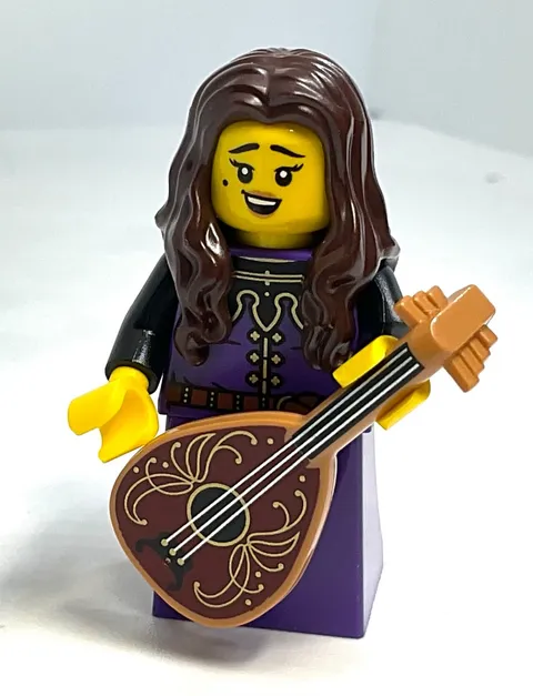 Lego Castle Minifigure - Troubadour w/ Fancy Lute -Medieval Characters