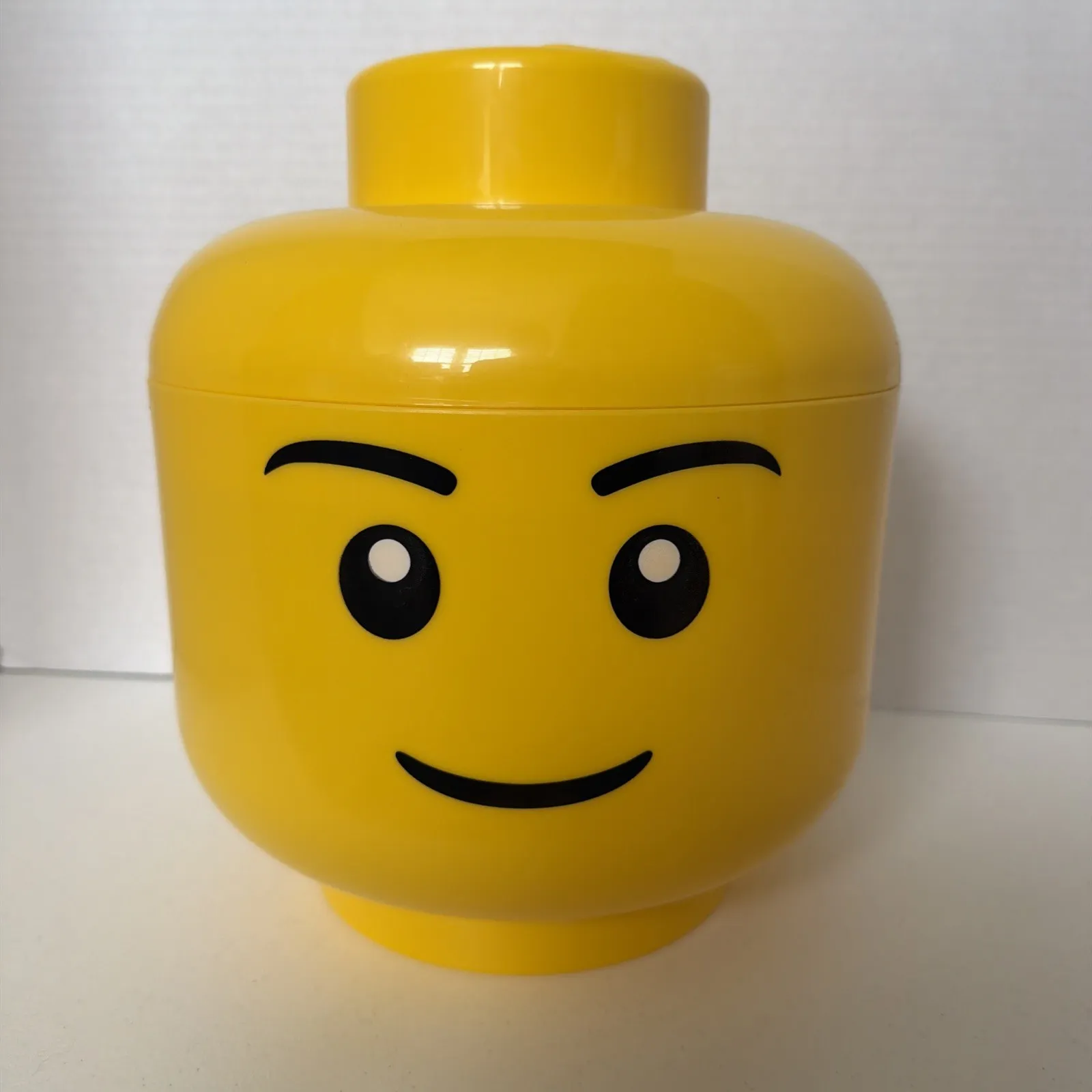 Lego Boy Head Storage Container Stackable Yellow 