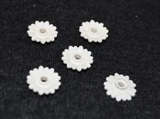 (5) White Detailed Flower Bricks ~ New Lego Parts ~