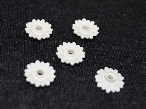 (5) White Detailed Flower Bricks ~ New Lego Parts ~