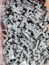 Lego 4623b Dark Bluish Gray Qty 141 NEW Plate, Modified 1 x 2 with Bar Arm