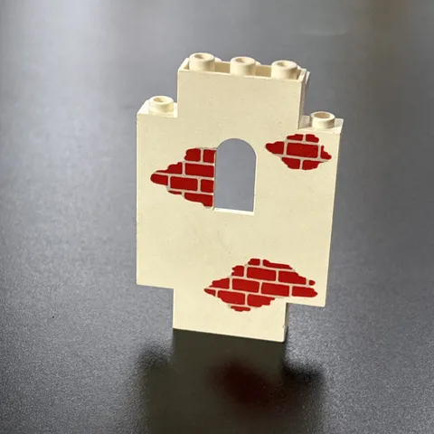 1x Lego White Wall 4444p06 2x5x6 Window Red Brick Scattered Pattern 6276 6277