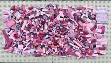 LEGO 1 1/2 Lbs Pink Purple Lavender Bricks Slopes Parts & Pieces Mixed Lot