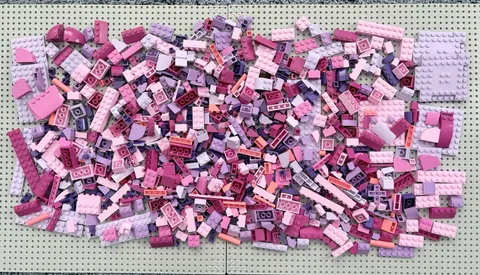 LEGO 1 1/2 Lbs Pink Purple Lavender Bricks Slopes Parts & Pieces Mixed Lot