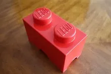 LEGO Room Copenhagen Red Brick 2 Knobs Stud Storage Box Stackable Made in Poland