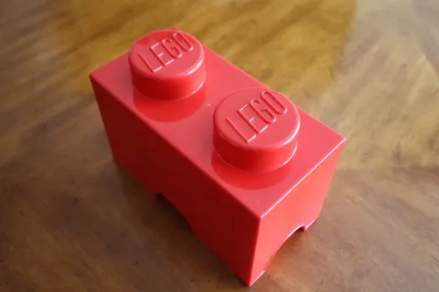 LEGO Room Copenhagen Red Brick 2 Knobs Stud Storage Box Stackable Made in Poland