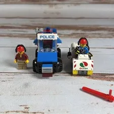 LEGO City Police Car Octan Fuel Truck 2 Minifigures Lot Used