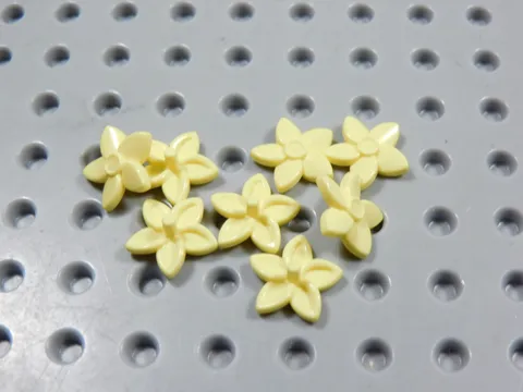 LEGO Lot of 8 Cool Pastel Yellow Flowers w/ Pin Petals Plants Minifig BI