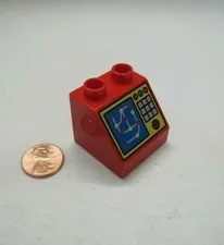 Lego Duplo CONTROLS MAP COMPUTER SCREEN PRINTED BLOCK Specialty Piece