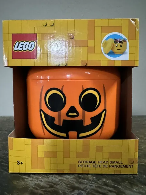 New Lego Pumpkin Storage Head Container Halloween Decor Small