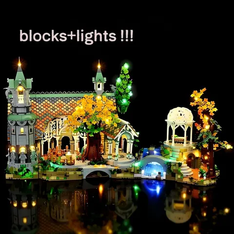 GENERIC The Lord of the Rings Rivendell w/ light kit 10316 Set 6167pcs | No Box