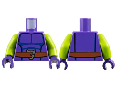 LEGO Dark Purple Torso Dark Blue Muscle Contours, Reddish Brown Belt with Silver