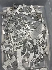 1 lb. Bulk Mixed Gray Legos - standard blocks and unique pieces (Lot O)